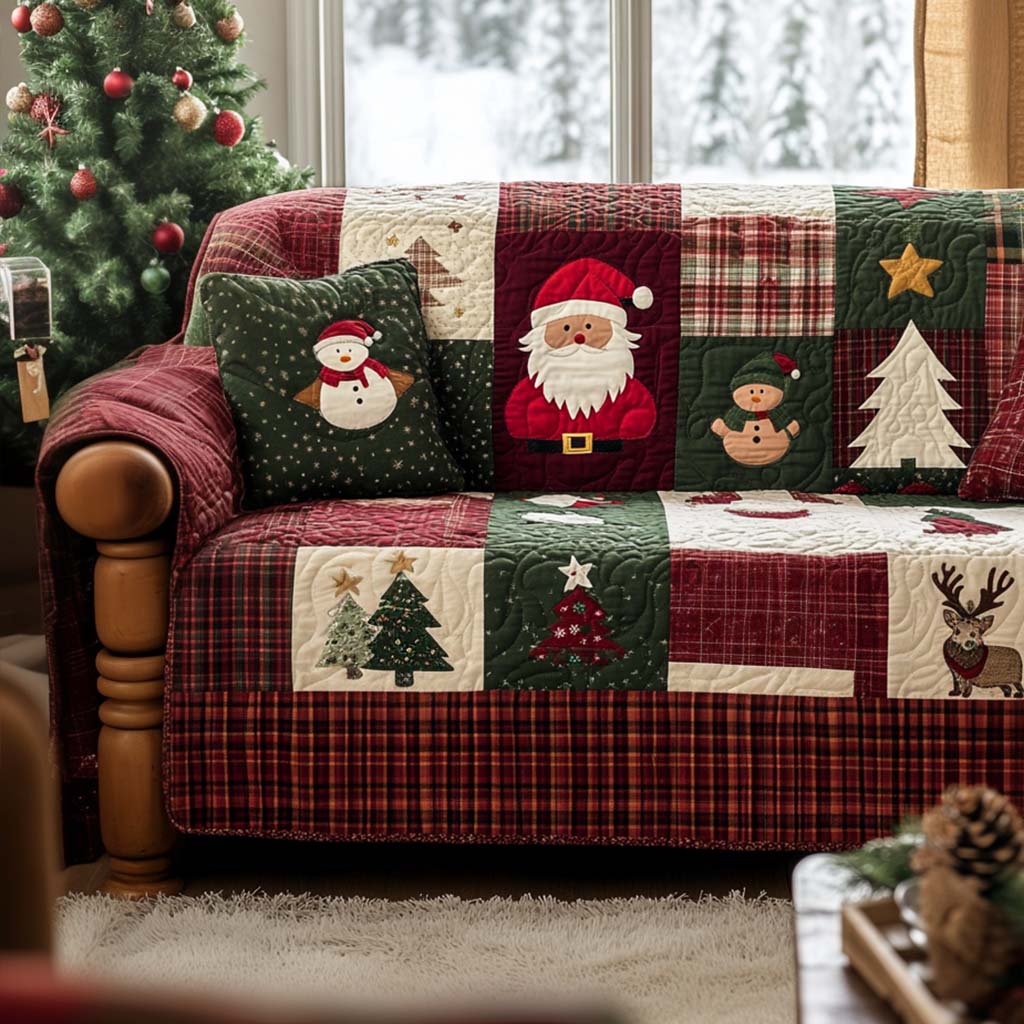 Božićni Quilted Pokrivač za Sofu