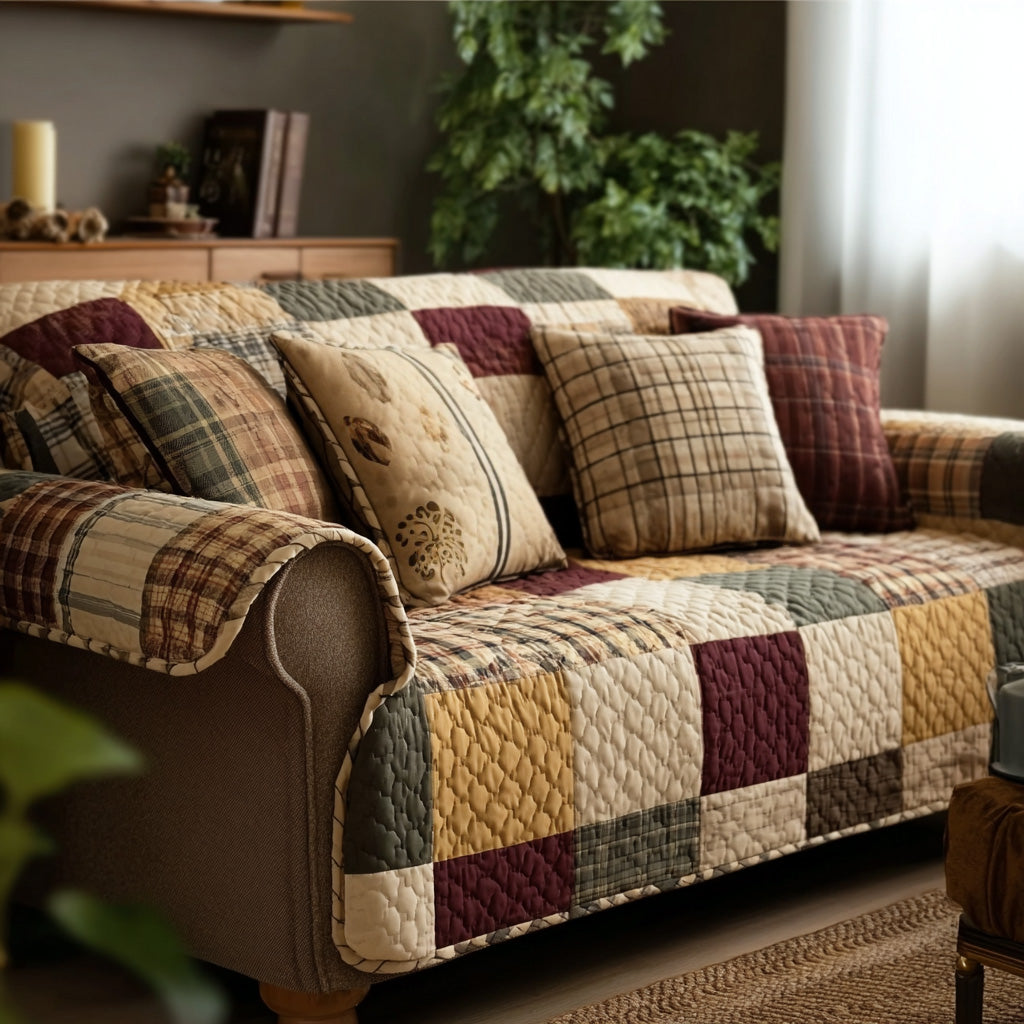 Prešivan pokrivač za sofu Farmerski patchwork